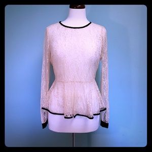 Cream Lace Peplum blouse